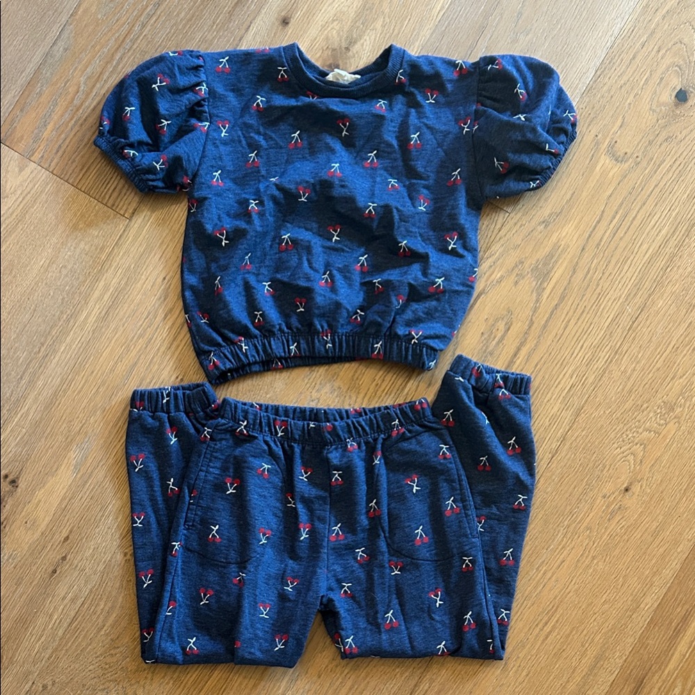 Jessica Simpson Navy Cherry Print Top